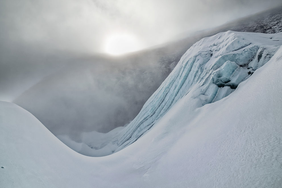 Sur le glacier de Islanf Peak