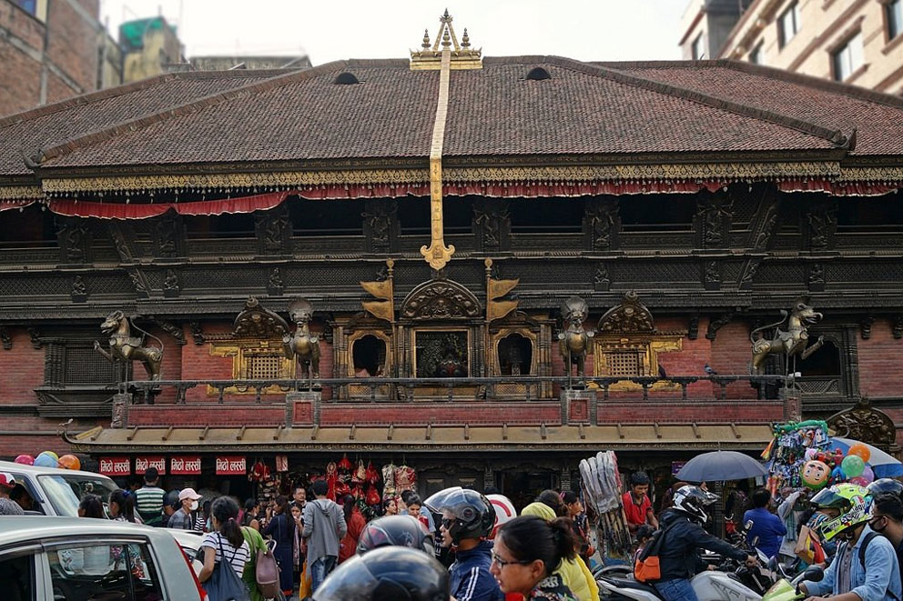 Temple de Akash Bhairav à Indra Chowk à Katmandou
