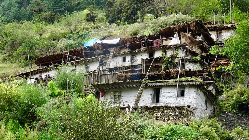 Village traditionnel pendant le trek du haut Dolpo au Népal