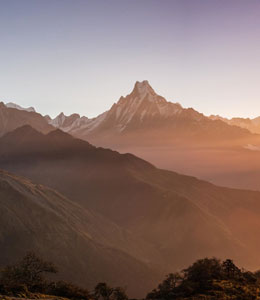 Vue sur les Annapurna et le Machapuchare depuis la colline de Muldai (Mulde)